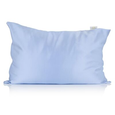 Funda de almohada de seda azul claro