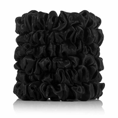 Silk Scrunchies Black (6 Skinny)