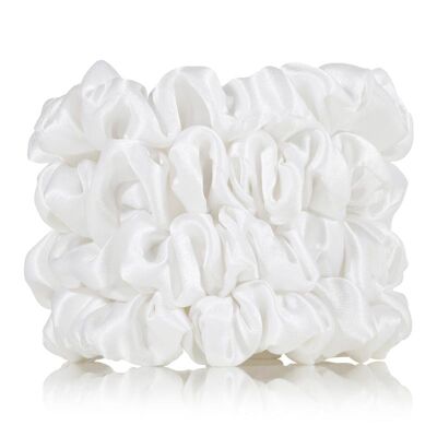 Silk Scrunchies White (4 Regular)