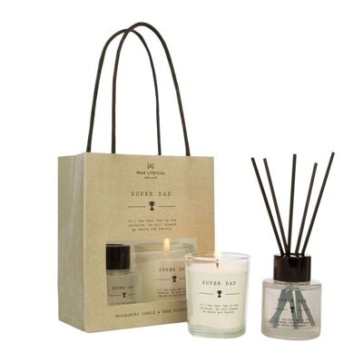 Wax Lyrical Super Dad Scented Candle and Reed Diffuser Gift Set