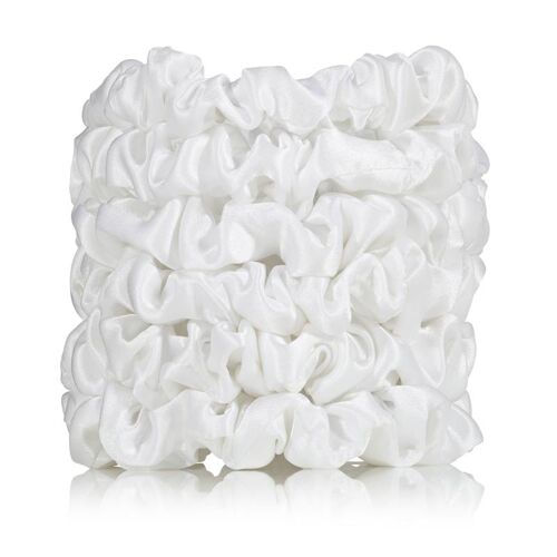 Silk Scrunchies White (6 Skinny)