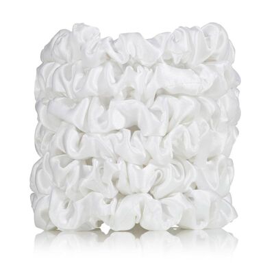 Scrunchies Di Seta Bianco (6 Skinny)