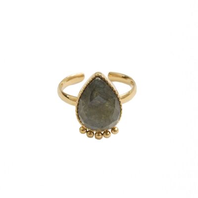 Fine ring Aya - Gold - Labradorite