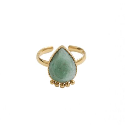 Bague fine Aya - Or - Aventurine