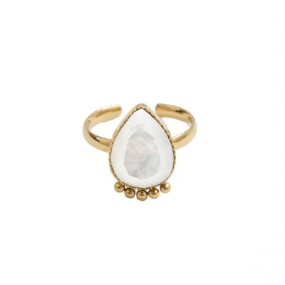 Fine ring Aya - Gold - Mother-of-pearl