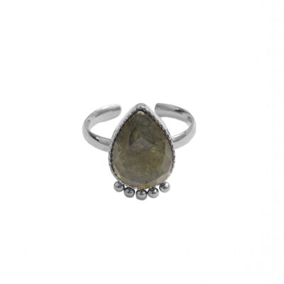 Fine ring Aya - Silver - Labradorite
