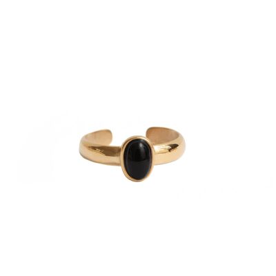 Thin Falva Ring - Black Onyx