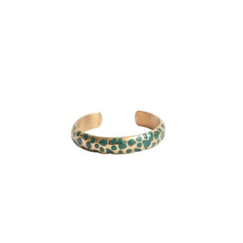 Bague fine Trema - Email Vert 1