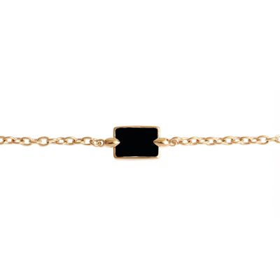 Altaia Chain Bracelet - Black Enamel