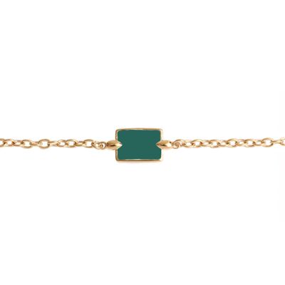 Altaia Chain Bracelet - Green Enamel