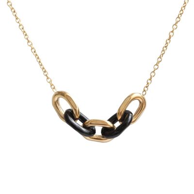 Tiria Chain Necklace - Black Enamel