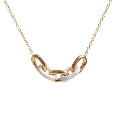 Tiria Chain Necklace - White Enamel