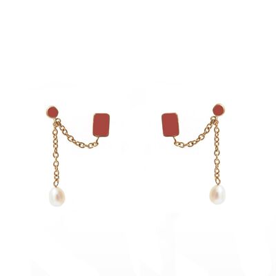 Ash dangling earrings - Email Terracotta