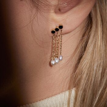 Boucles d'oreilles pendantes Nolia - Email Terracotta 2