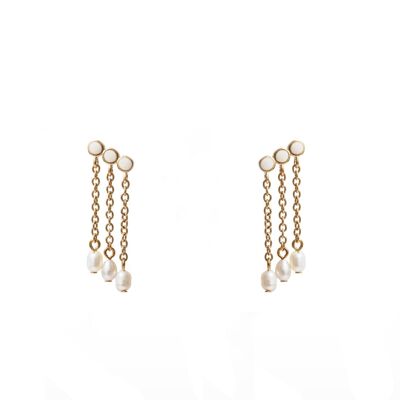 Nolia dangling earrings - White Enamel