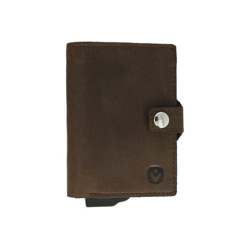 Card Case Plus Wallet with Coin pocket Vintage Brown