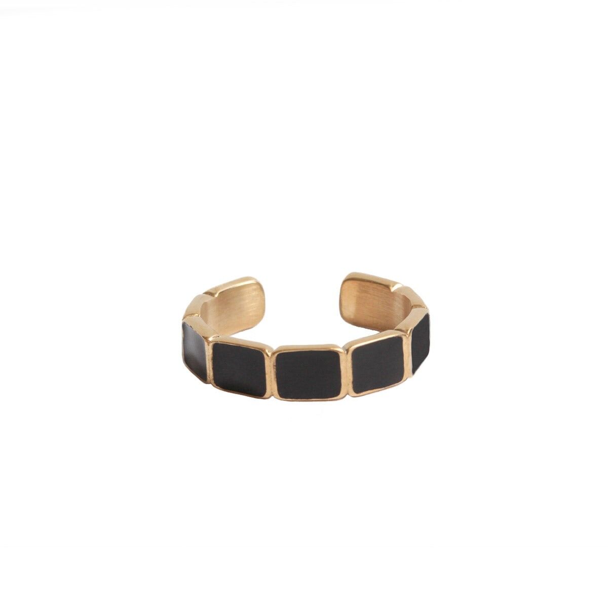 Anillo fino Azia - Esmalte Negro