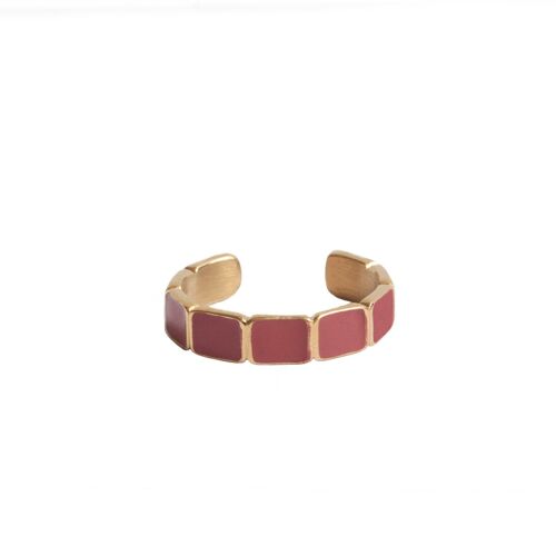 Bague fine Azia - Email Terracotta