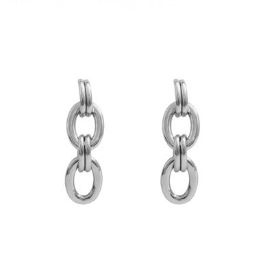 Nemesia Dangling Earrings - Silver - Pin (Pierced ears)
