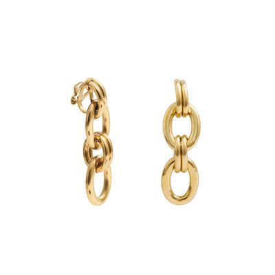 Nemesia Dangle Earrings - Gold - Clip (Non-pierced ears)