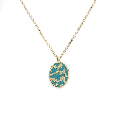 Chara Chain Necklace - Green Enamel