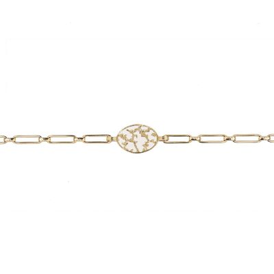 Vega Chain Bracelet - White Enamel