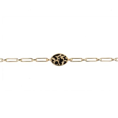 Vega Chain Bracelet - Black Enamel