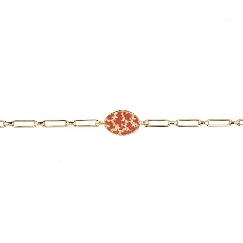 Bracelet chaîne Vega - Email Terracotta