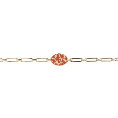 Vega Chain Bracelet - Terracotta Enamel