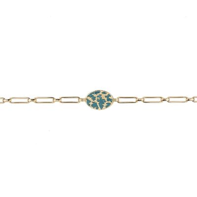 Vega Chain Bracelet - Green Enamel