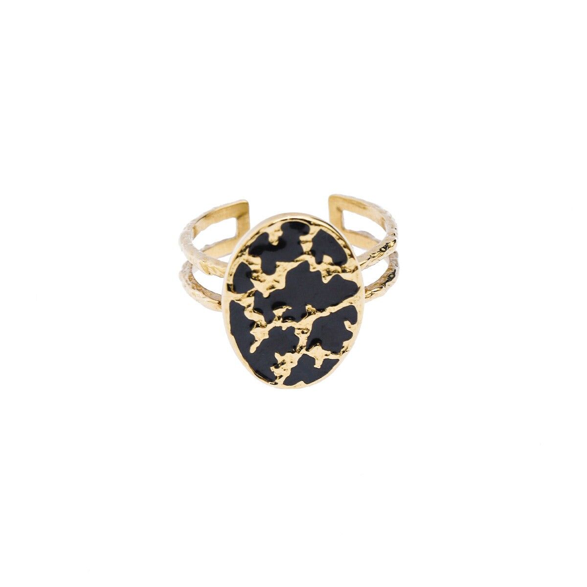 Anillo grande Ouréa - Esmalte negro