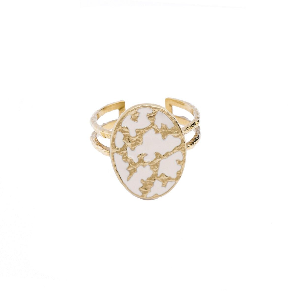 Anillo grande Ouréa - Esmalte Blanco