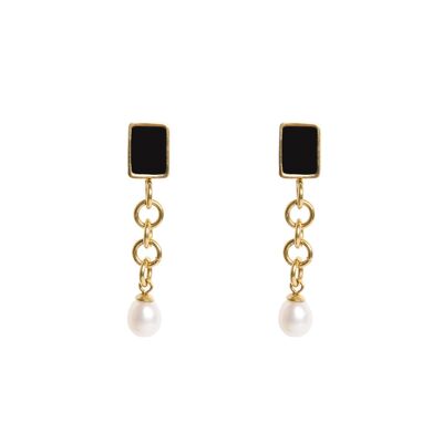 Zaniah dangling earrings - Gold - Pin (Pierced ears)