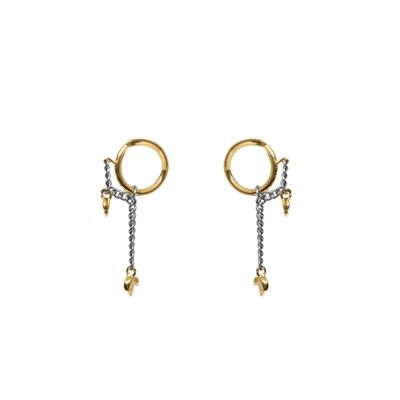 Dangling earrings Astrée - Mix Gold/Silver