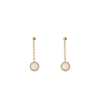 Boucles d'oreilles pendantes Hora - Pierre de Lune 1