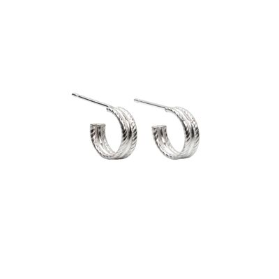 Rope Hoop Earrings Sterling Silver Single
