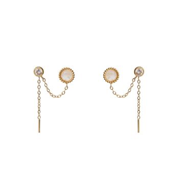 Boucles d'oreilles pendantes Chloris - Pierre de Lune 1