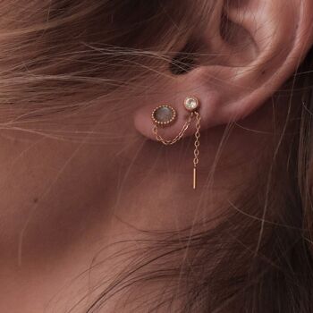 Boucles d'oreilles pendantes Chloris - Pierre de Lune 2