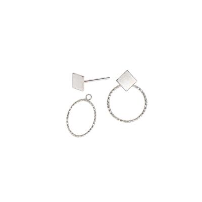 Diamond Stud Earrings and Ear Jackets Sterling Silver