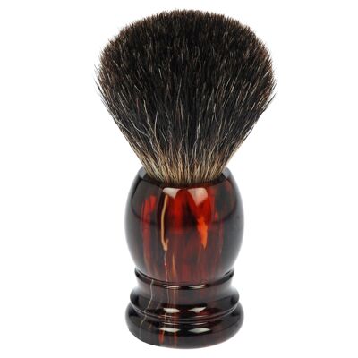 Shaving brush pure badger, Havana plastic handle, height: 10.5 cm