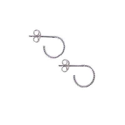 Small Twisted Huggie Hoop Earrings Sterling Silver – Set of all three