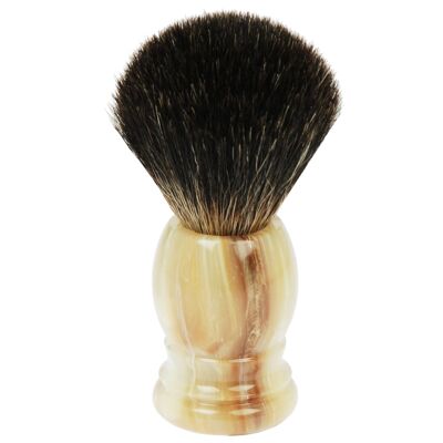 Pennello da barba in puro tasso, crema, manico in plastica, altezza: 10,5 cm