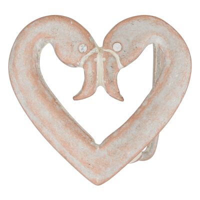 Hebilla de cinturón flamingo heart open rosé refinado con cristales Swarovski