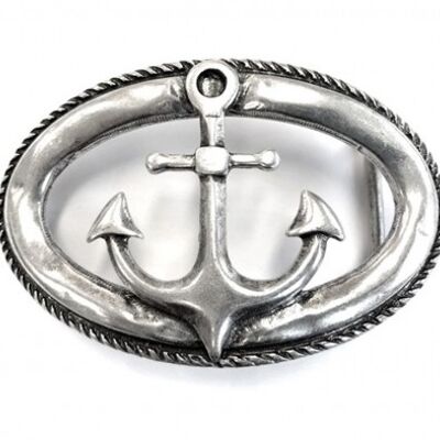 Belt buckle anchor oval silver