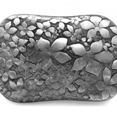 Belt buckle 3D flower black