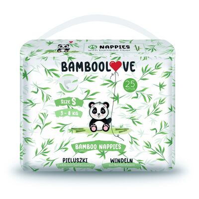 BAMBOO Windeln Größe S (3-7 kg) 25 Stück BAMBOOLOVE