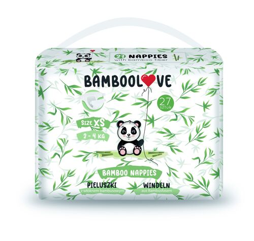 BAMBOO nappies size XS (2-4 kg) 27 pcs BAMBOOLOVE