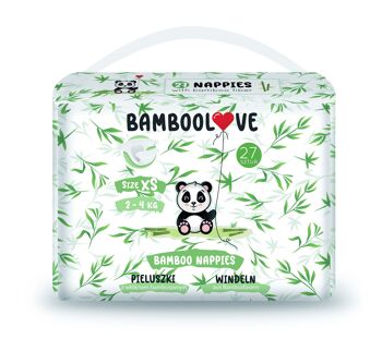 Couches en BAMBOU taille XS (2-4 kg) 27 pcs BAMBOOLOVE 1