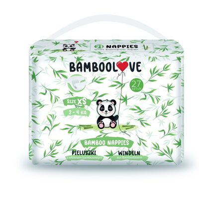 BAMBOO nappies size XS (2-4 kg) 27 pcs BAMBOOLOVE