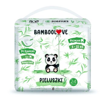 Couches en BAMBOU taille M (6-11 kg) 24 pcs BAMBOOLOVE 1